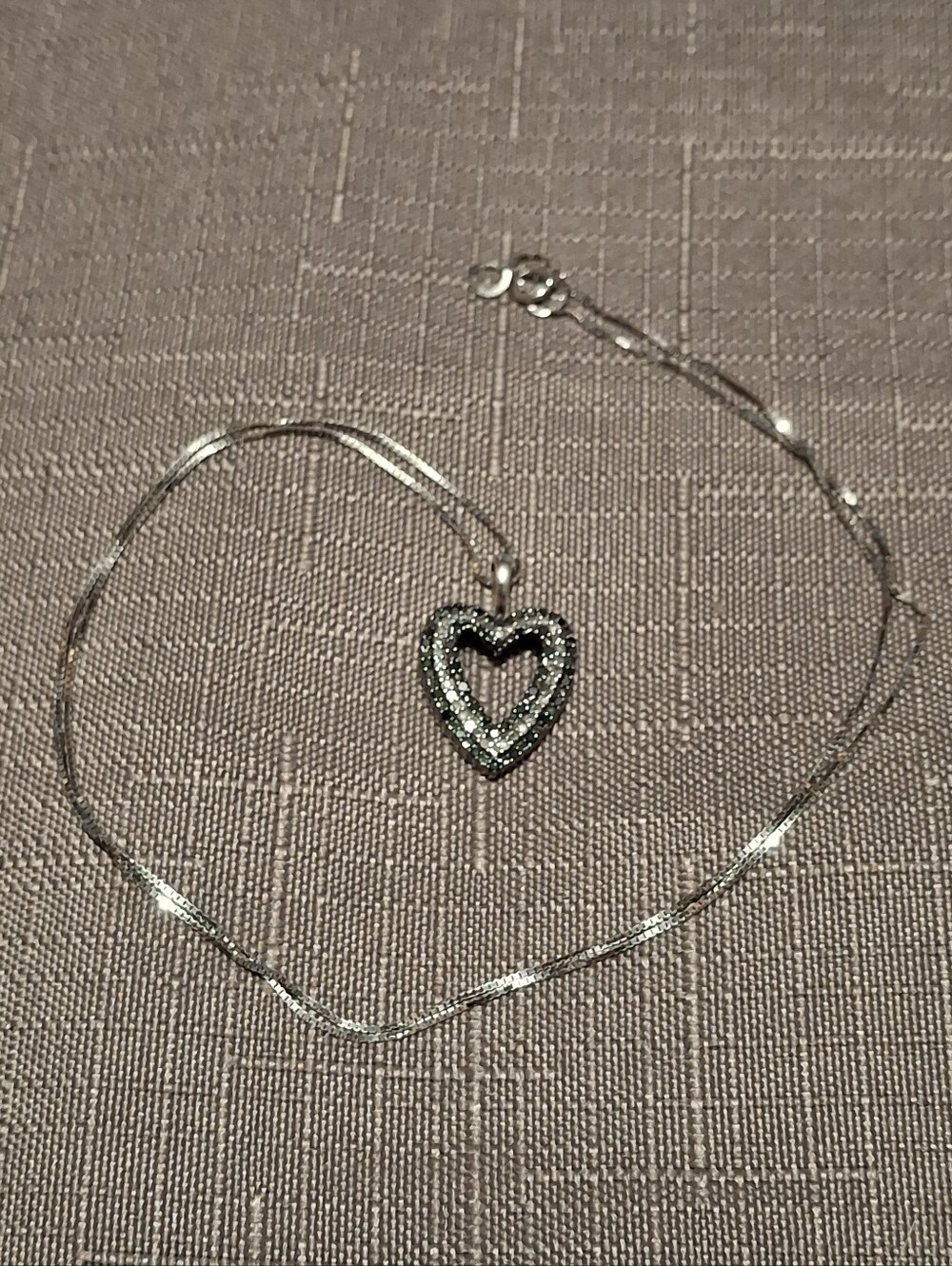 1/3 Carat Heart Pendant Necklace Black And White Diamonds